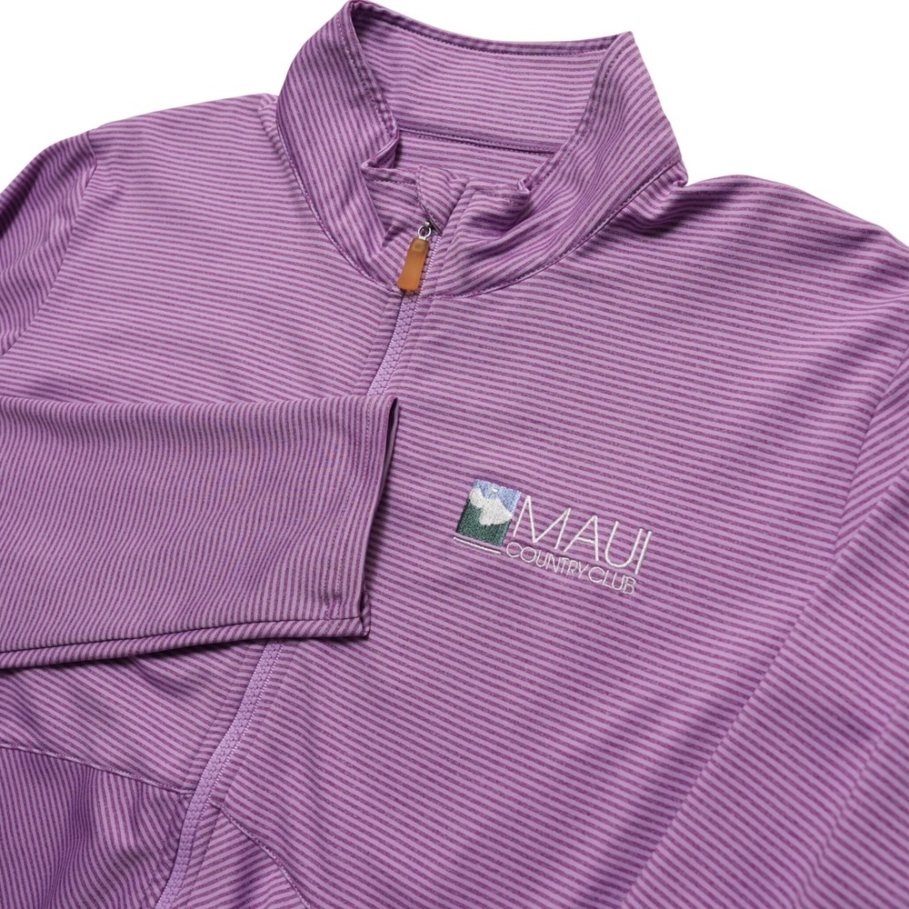 Bette & Court Purple Golf Jacket Womens XL Striped Maui Country Club Zip Up